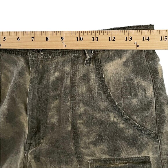 Ralph Lauren Denim Supply Cargo Shorts Womens Size 8 Green Bleached Wash Cuffed - Picture 8 of 11